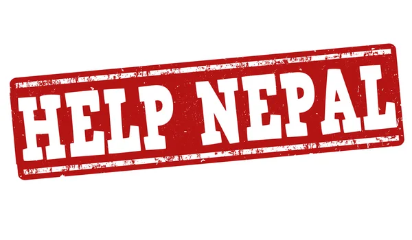 Yardım Nepal damgası — Stok Vektör