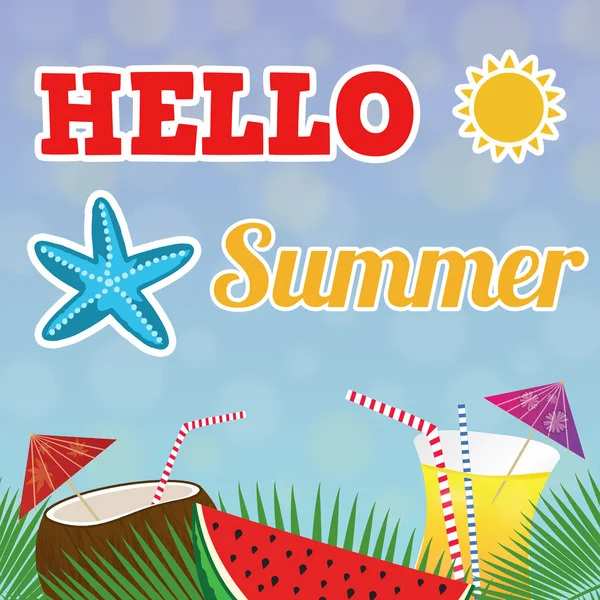 Hello summer background — Stock Vector