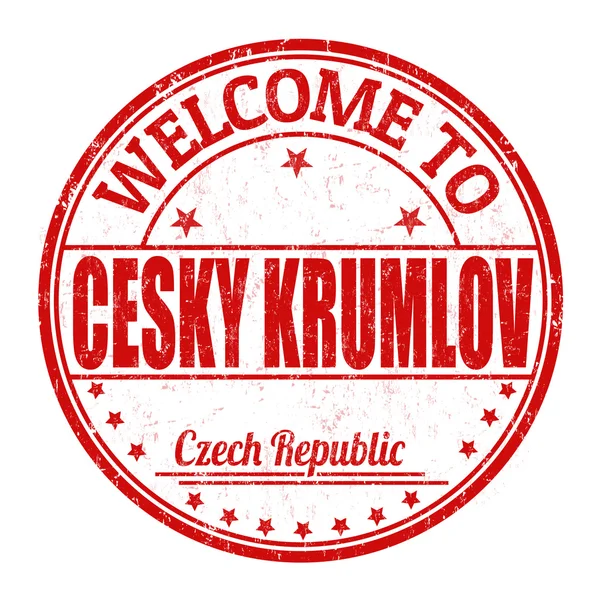 欢迎来到捷克克鲁姆洛夫邮票 — 图库矢量图片