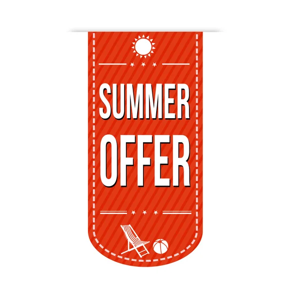 Summer offer banner design — Stock Vector