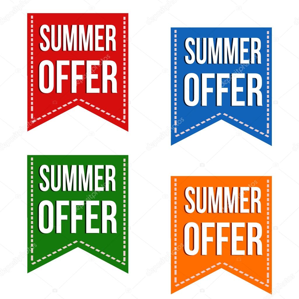 Summer offer banner design set