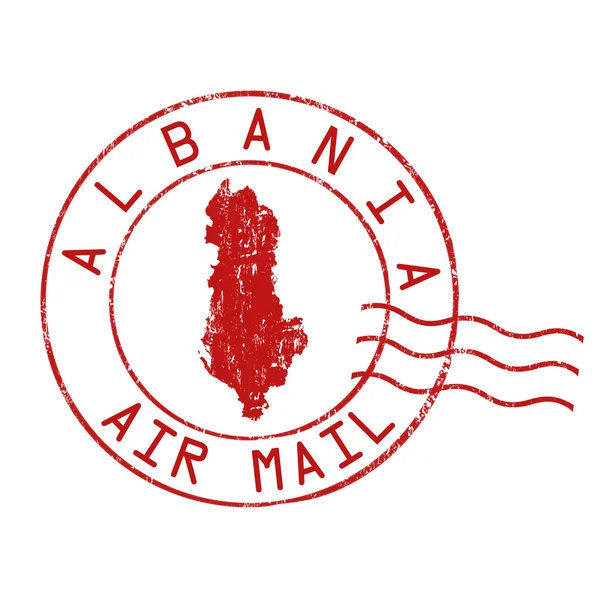Albania oficina de correos, sello de correo aéreo — Vector de stock
