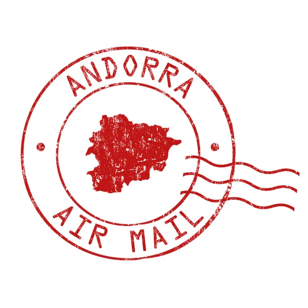 Andorra post office, air mail stamp — Stock Vector