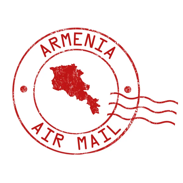 Armenië postkantoor, lucht mail stempel — Stockvector