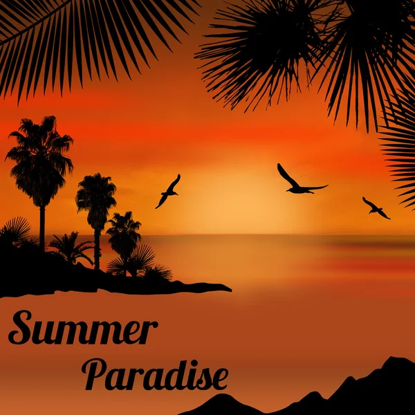 Affiche paradis d'été — Image vectorielle