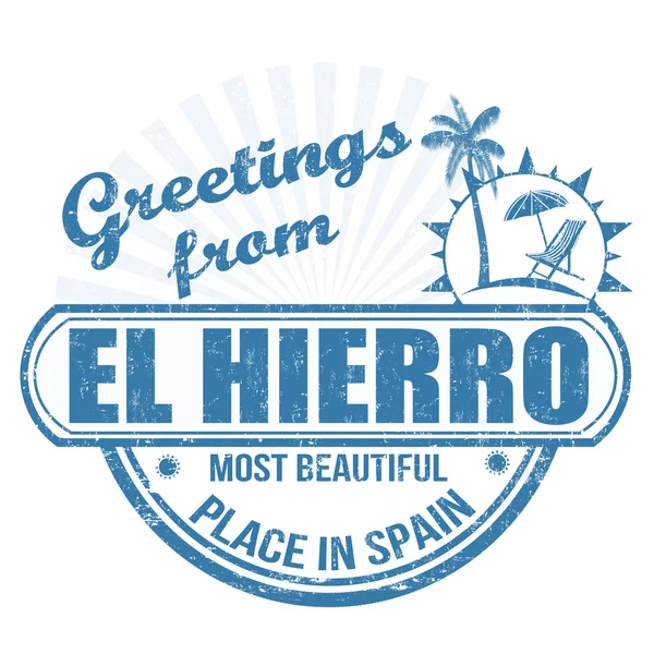 Greetings from El Hierro stamp — Stock Vector