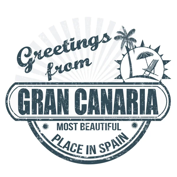 Salutations de Gran Canaria timbre — Image vectorielle