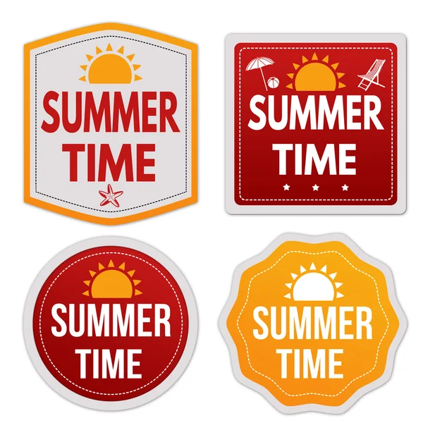 Summer time stickers set — Stock Vector