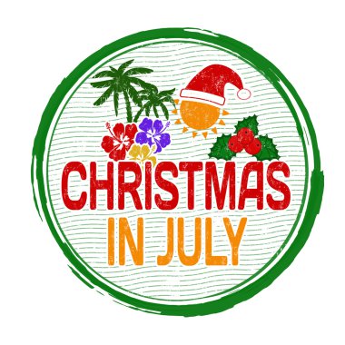 Christmas In July Stamp Free Vector Eps Cdr Ai Svg Vector Illustration Graphic Art