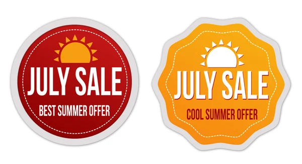 July sale stickers — Stock Vector