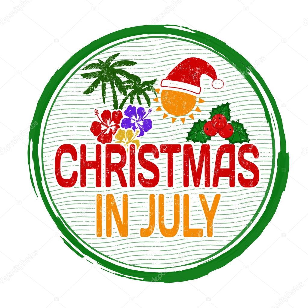 Christmas in july stamp