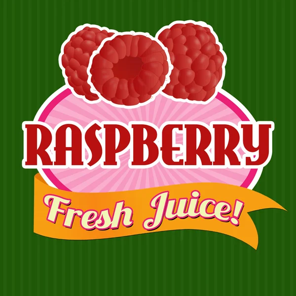 Raspberry juice sticker or label — Stock Vector