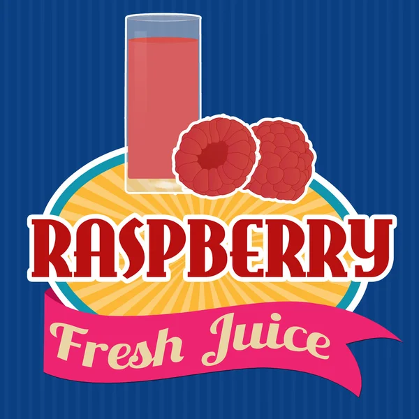 Raspberry juice sticker or label — Stock Vector