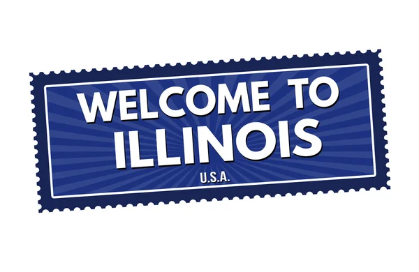 Illinois seyahat etiket veya damga için hoş geldiniz — Stok Vektör
