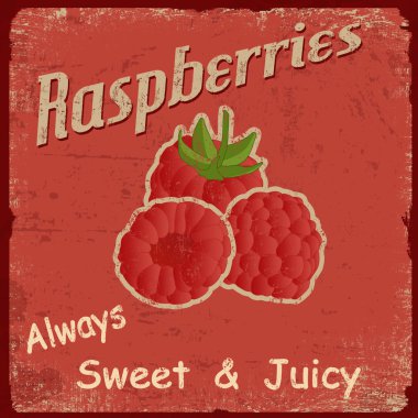 Ahududu retro poster