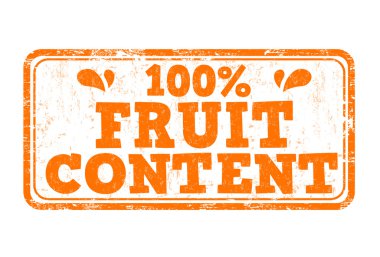 One hundred percent fruit content stamp