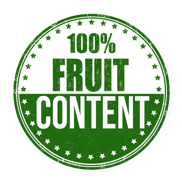One hundred percent fruit content stamp — Stock Vector