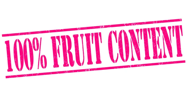 Cent pour cent timbre de teneur en fruits — Image vectorielle