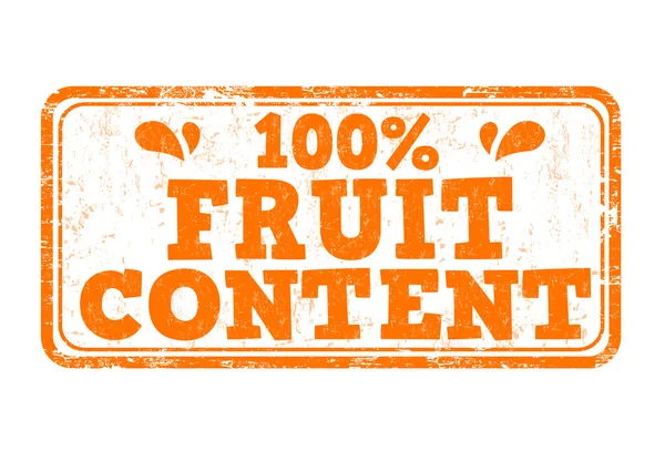 Cent pour cent timbre de teneur en fruits — Image vectorielle