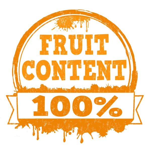 Cent pour cent timbre de teneur en fruits — Image vectorielle