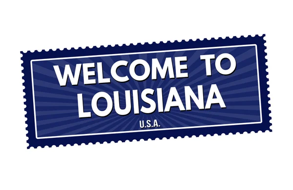 Benvenuto al francobollo della Louisiana — Vettoriale Stock