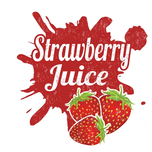 Strawberry juice stamp — Stock Vector