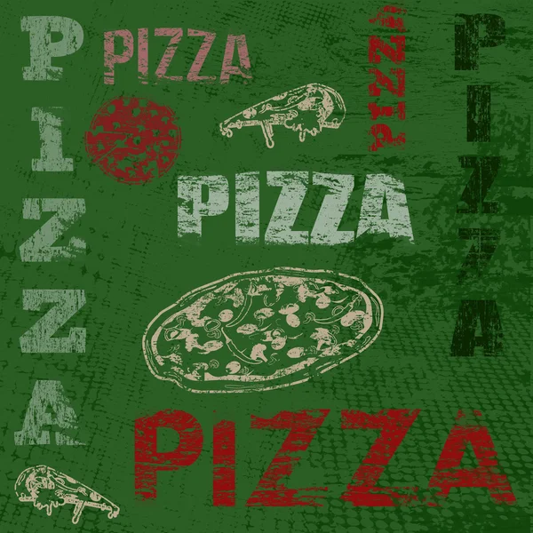 Pôster retro pizza —  Vetores de Stock
