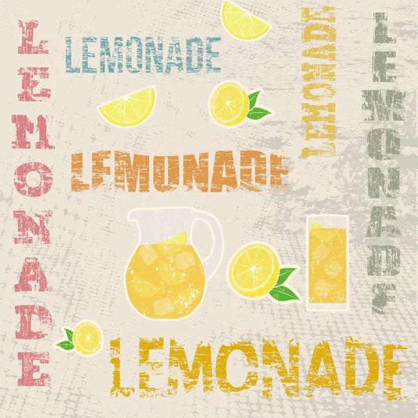 Póster retro limonada — Vector de stock