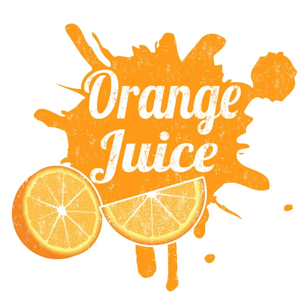 Sello de jugo de naranja — Vector de stock
