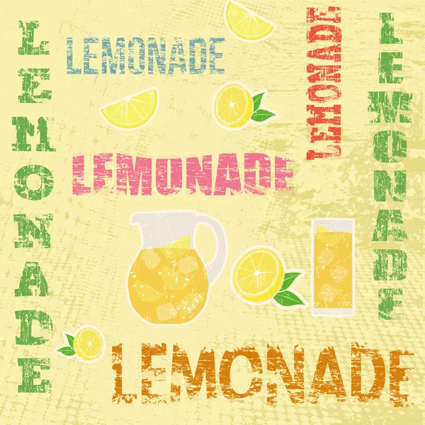 Póster retro limonada — Vector de stock