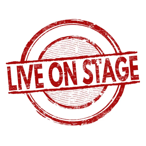 Live on stage stamp — Διανυσματικό Αρχείο