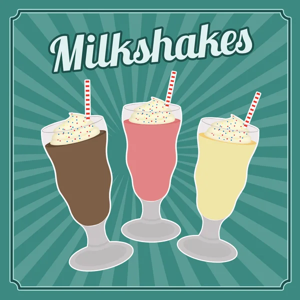 Milksakes vintage poster — Stock Vector