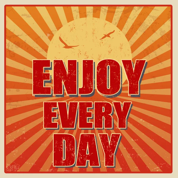 Enjoy every day retro card — Stock vektor