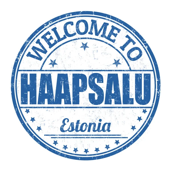 Welcome to  Haapsalu stamp — Stockvector