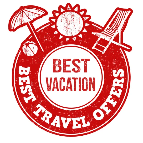 Best travel offers stamp — Stock Vector