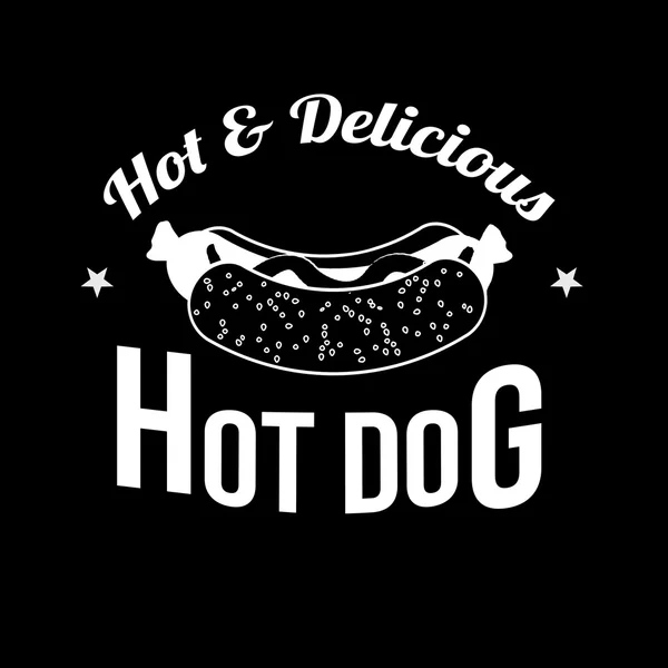 Icona, etichetta o timbro dell'hot dog — Vettoriale Stock