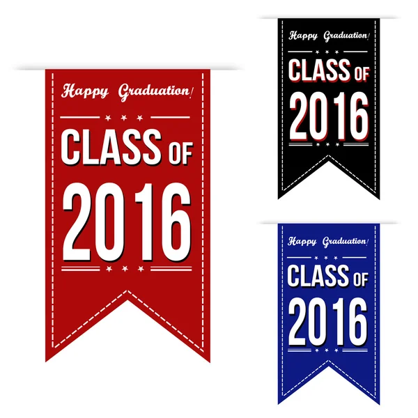Набір банерів класу 2016 року — стоковий вектор