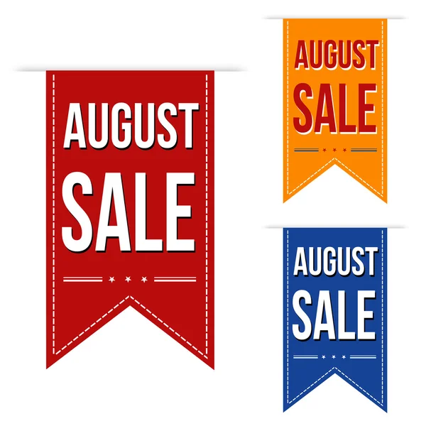 Design de banners de venda agosto — Vetor de Stock