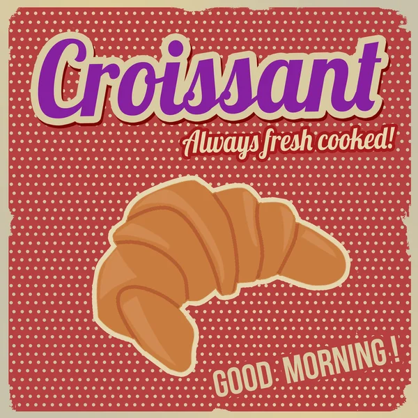 Croissant retro poster — Stockvector