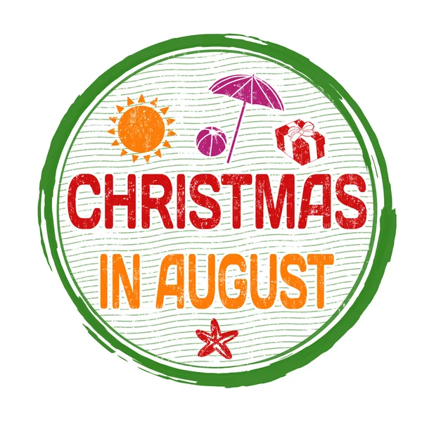 Noël en août timbre — Image vectorielle