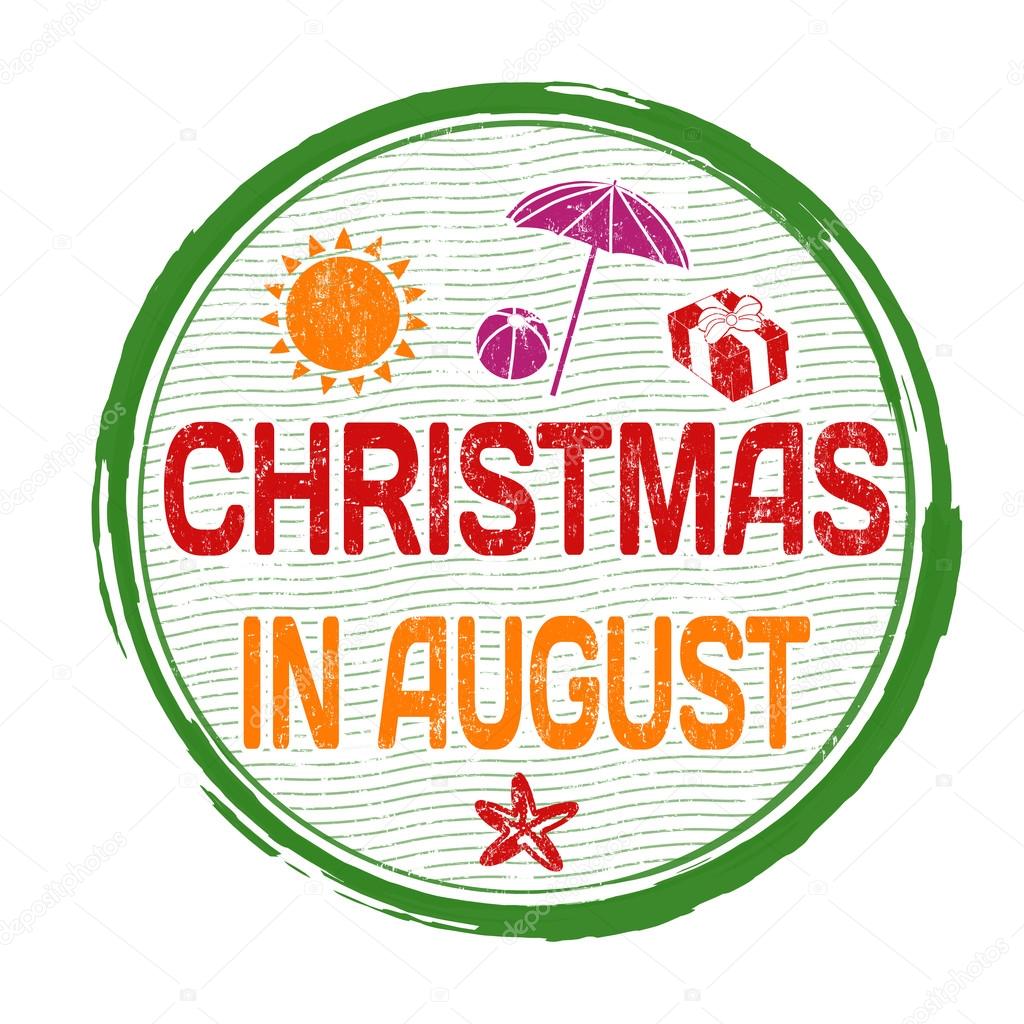 Christmas in august stamp