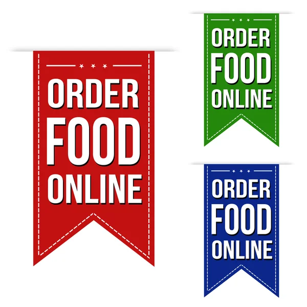 Bestellen food online banner design set — Stockvektor