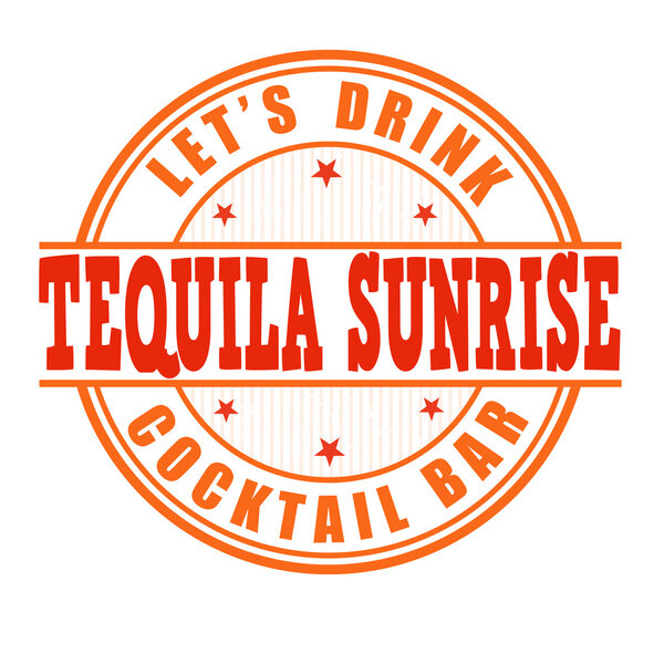 Tequila sunrise cocktail stamp