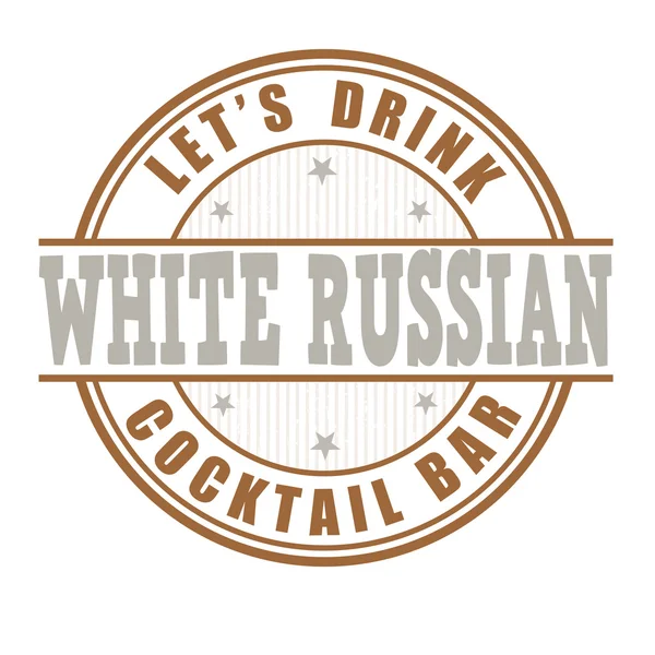Fehér orosz koktél bélyegző — Stock Vector