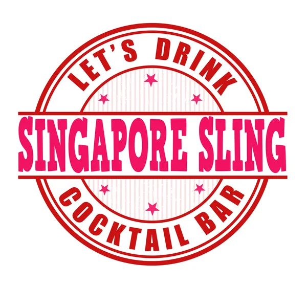 Singapore sling cocktail  stamp — Stock Vector