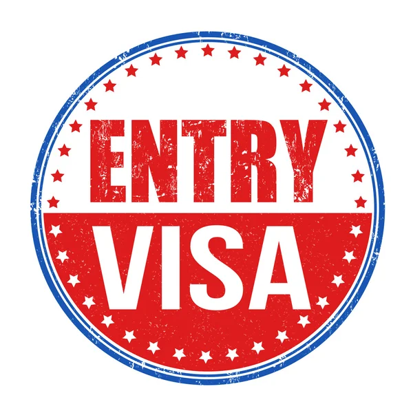 Timbre visa d'entrée — Image vectorielle