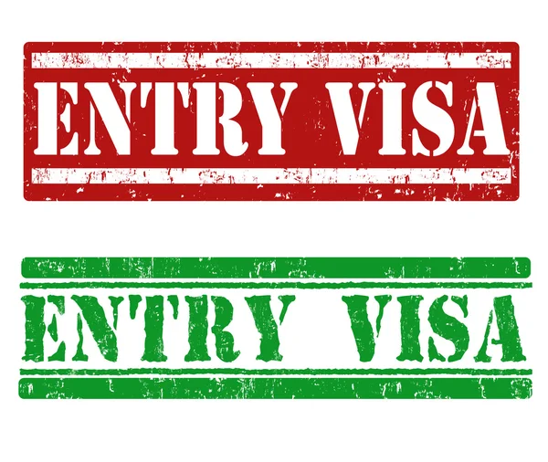 Timbres de visa d'entrée — Image vectorielle