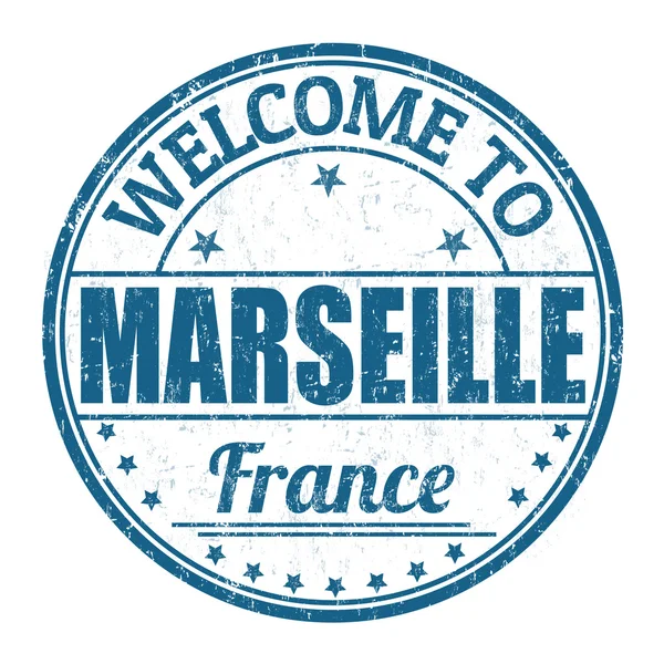 Welcome to Marseille stamp — Stock Vector