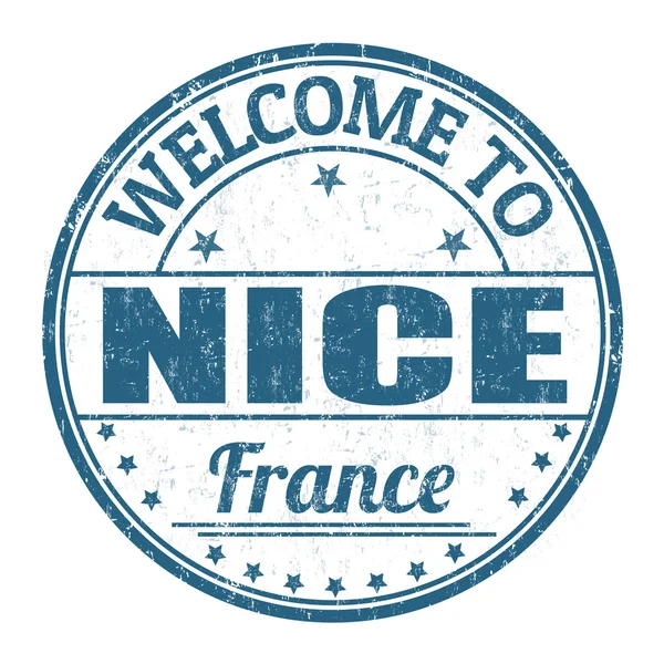 Benvenuto a Nizza timbro — Vettoriale Stock