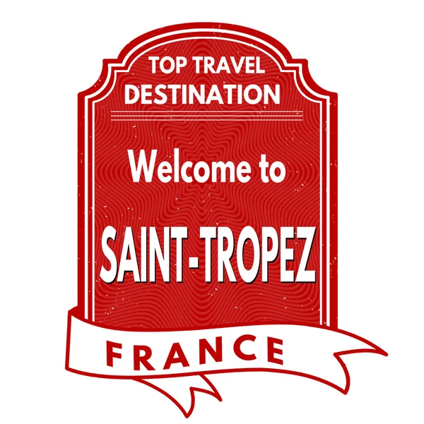 Bienvenue au timbre de Saint Tropez — Image vectorielle